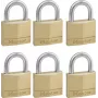 Master Lock 140EURSIX 6-Pack Keyed Alike Padlock Set 22mm Brass Body