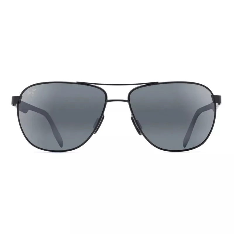 MAUI JIM Men's 728-2M Polarized Sunglasses - Matte Black Frame, Neutral Grey Lens