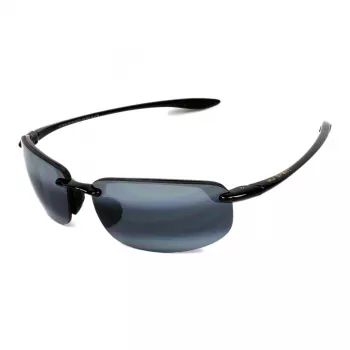 MAUI JIM Unisex Sunglasses 407-02 Mauna Kea Gloss Black Neutral Grey Polarized 64mm