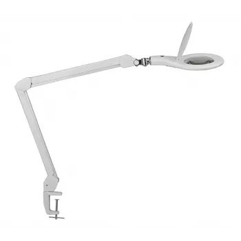 MAUL LED Magnifying Lamp Makro with Clamp Base White