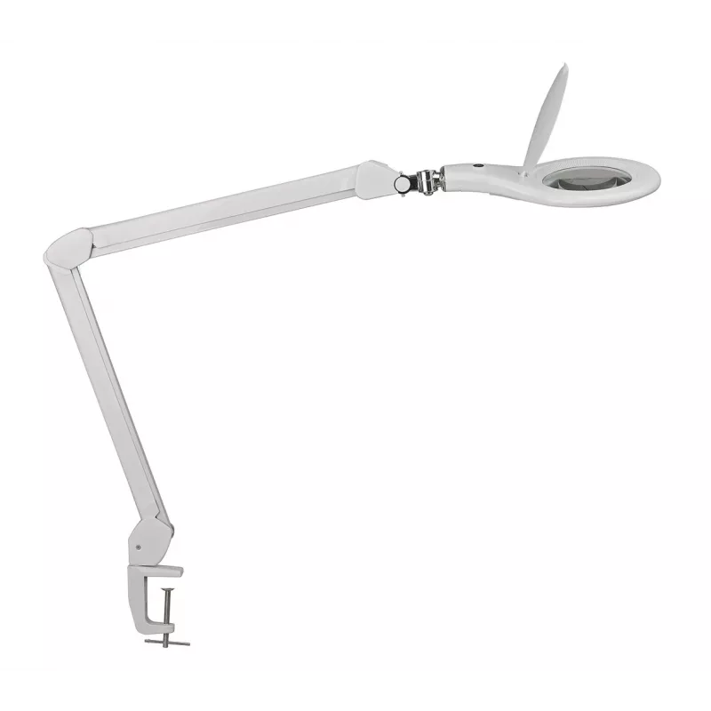 MAUL LED Magnifying Lamp Makro with Clamp Base White