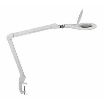 MAUL LED Magnifying Lamp Makro with Clamp Base White