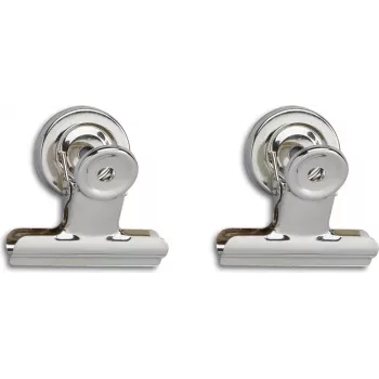 MAUL Letter Clip with Strong Magnet, 50 mm, Nickel-Plated Metal, 20 mm Clamping Width, 1 Piece 2185096