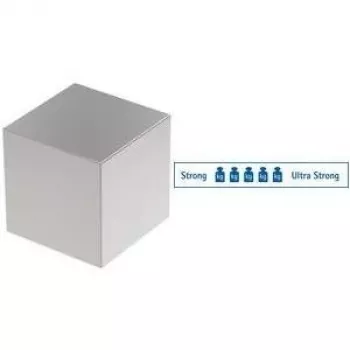 MAUL Neodymium Cube Magnet, 15 x 15 x 15 mm, Nickel Plated, Holding Force 14 kg, 1 Piece (6169396)