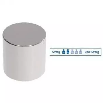 MAUL Neodymium Cylinder Magnet, 10 x 10 mm, Nickel, Holding Force: 4 kg - 1 Piece (6166896)