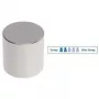 MAUL Neodymium Cylinder Magnet, 10 x 10 mm, Nickel, Holding Force: 4 kg - 1 Piece (6166896)