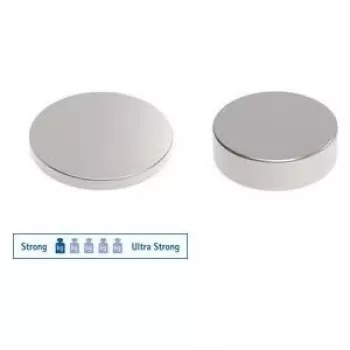 MAUL Neodymium Disc Magnet 10 x 1 mm, Nickel-Plated, 0.5 kg Holding Force (1 pc) 6166196