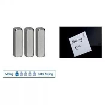 MAUL Neodymium Rod Magnets 4 x 15 x 4 mm, Nickel-Plated, 2 kg Holding Force, 1 Piece 6169096