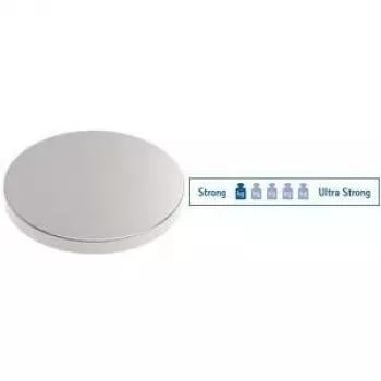 MAUL Self-Adhesive Neodymium Magnet Disc, 10 mm Diameter, 1 mm Thick, Nickel Coated, 0.5 kg Holding Force, 1 Piece 6167196