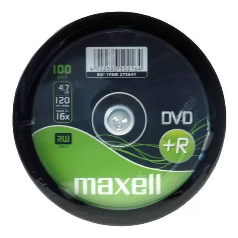Maxell DVD+R 4.7 GB 16x 100 Discs Spindle Cakebox