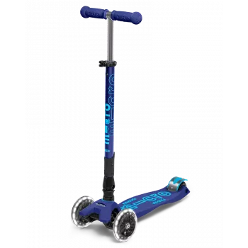 Maxi Micro Deluxe Foldable LED Kick Scooter Blue