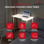MCN Maclean Folding Desk L-Shaped White 100x65 cm Mobile with Lockable Wheels MC-1250 L/W