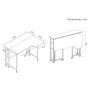 MCN Maclean Folding Desk/Table, Black, Mobile, 100x73 cm, max. 50 kg, Angled, L-Shaped, MC-126 L/B