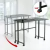MCN Maclean Folding L-Shaped Corner Desk MC-1250 L/B, Black, Mobile, 100x65 cm, max 50 kg
