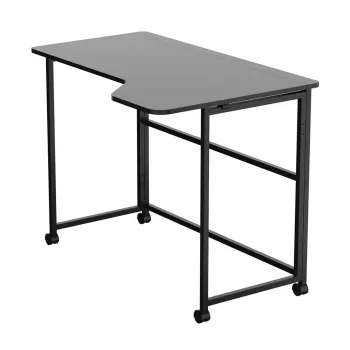 MCN Maclean Folding L-Shaped Corner Desk MC-1250 L/B, Black, Mobile, 100x65 cm, max 50 kg