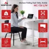 MCN Maclean MC-126 L/W Folding L-Shaped Desk, White, Mobile, 100x73 cm, 50 kg Load