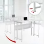 MCN Maclean MC-126 L/W Folding L-Shaped Desk, White, Mobile, 100x73 cm, 50 kg Load
