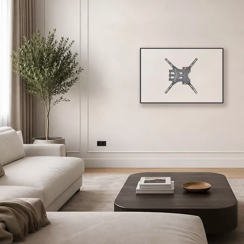MCN Maclean MC-190 Full Motion TV Wall Mount for 32-55 inch Screens, VESA up to 400x400, 25 kg, Black