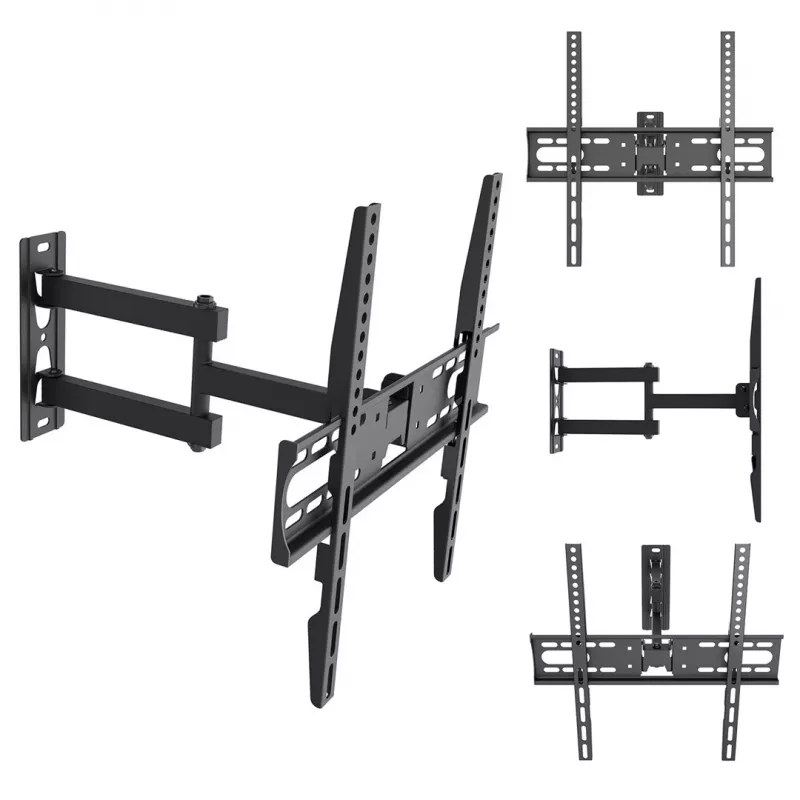 MCN Maclean MC-191 Full Motion TV Wall Mount for 32-55 inch Screens, VESA 400x400, 30 kg, Black