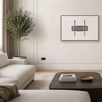 MCN Maclean MC-192 Full-Motion TV Wall Mount for 32-70 inch Screens, 40 kg Capacity, VESA up to 400x400, Black