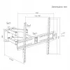 MCN Maclean MC-192 Full-Motion TV Wall Mount for 32-70 inch Screens, 40 kg Capacity, VESA up to 400x400, Black