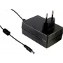 MEAN WELL GSM36E15-P1J 36W Medical Grade AC/DC Desktop Power Adapter, 15V 2.4A, 2.1x5.5mm DC Plug, IEC C14 Input, Level VI Efficiency