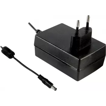 MEAN WELL GST36E12-P1J 36W 12V DC 3A EU Plug AC/DC Power Adapter with 5.5x2.1mm Barrel Connector