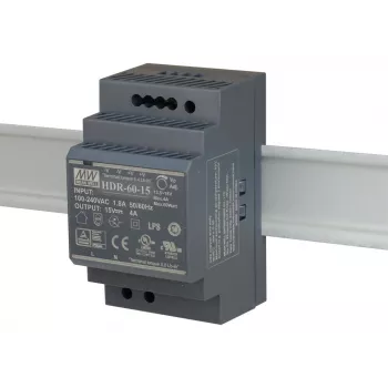 Mean Well HDR-60-15 15V/60W/4A DIN Rail Power Supply Unit