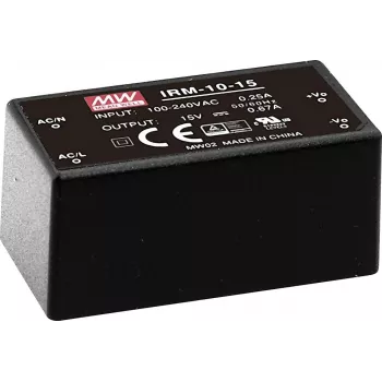 MEAN WELL IRM-10-12 AC/DC Power Supply 10.2W 12V 0.85A Encapsulated PCB Mount Module Black