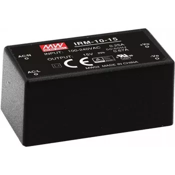 MEAN WELL IRM-10-24 - 10 W - 85 - 264 V - ITE EN/UL/IEC 60950 - Black - 25.4 mm - 45.7 mm