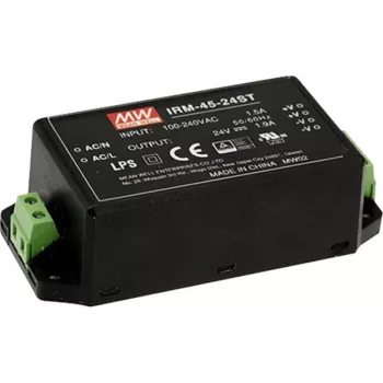 MEAN WELL IRM-45-12ST 45 W 12 VDC Encapsulated PCB Mount AC/DC Power Supply