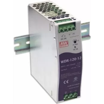MEAN WELL WDR-120-24 DIN Rail Power Supply 120W 24V 5A Industrial Metal