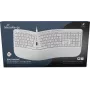 MediaRange MROS272 Ergonomic Wired Keyboard, Split Design, 124 Keys, Integrated Scroll Wheel, White