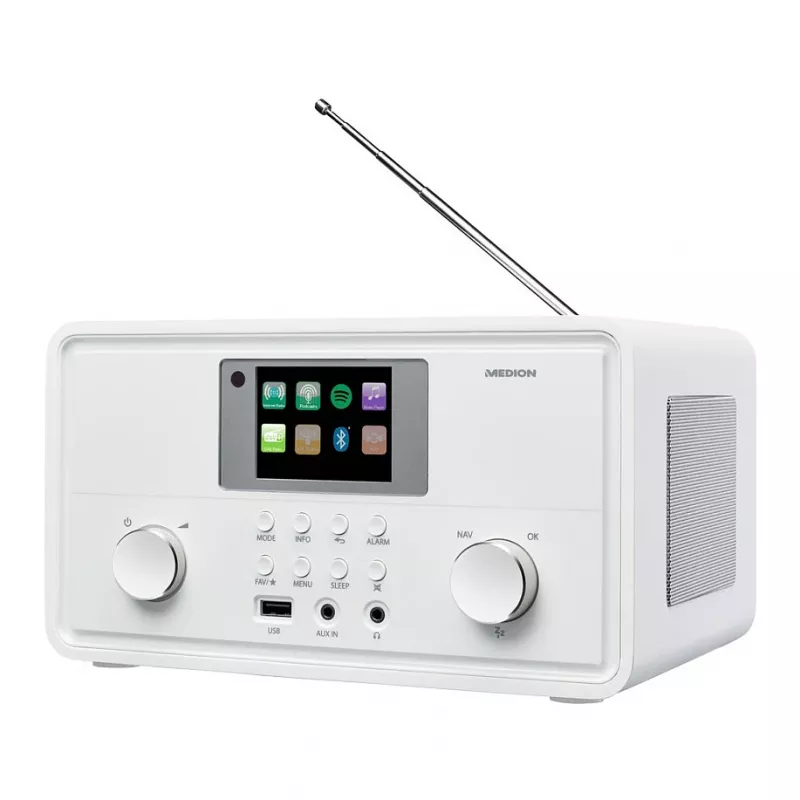 MEDION MD 88069 Internet Radio with DAB+, FM, Bluetooth and Wi-Fi, White