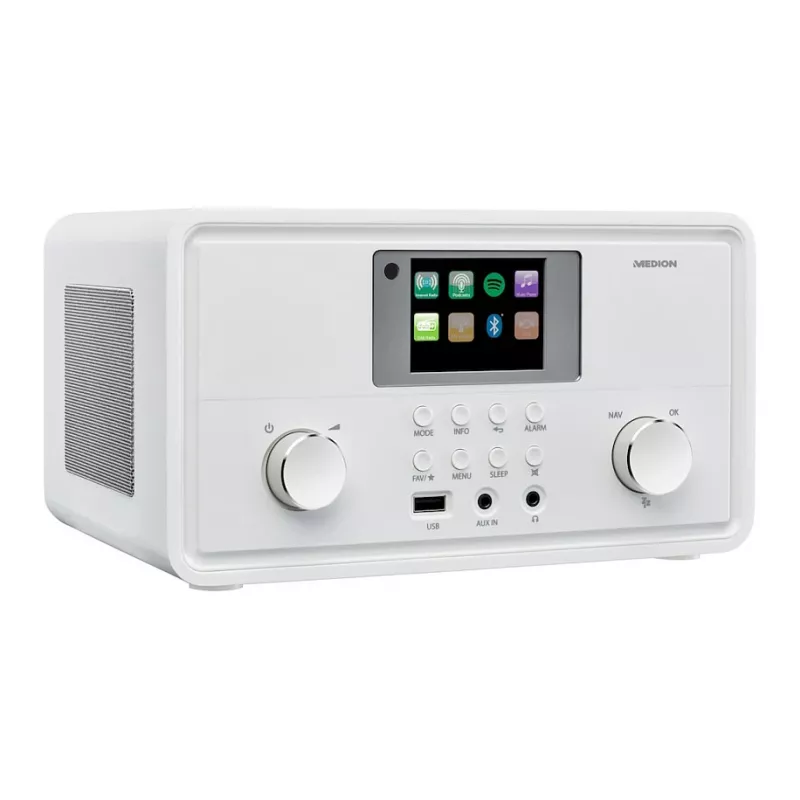 MEDION MD 88069 Internet Radio with DAB+, FM, Bluetooth and Wi-Fi, White