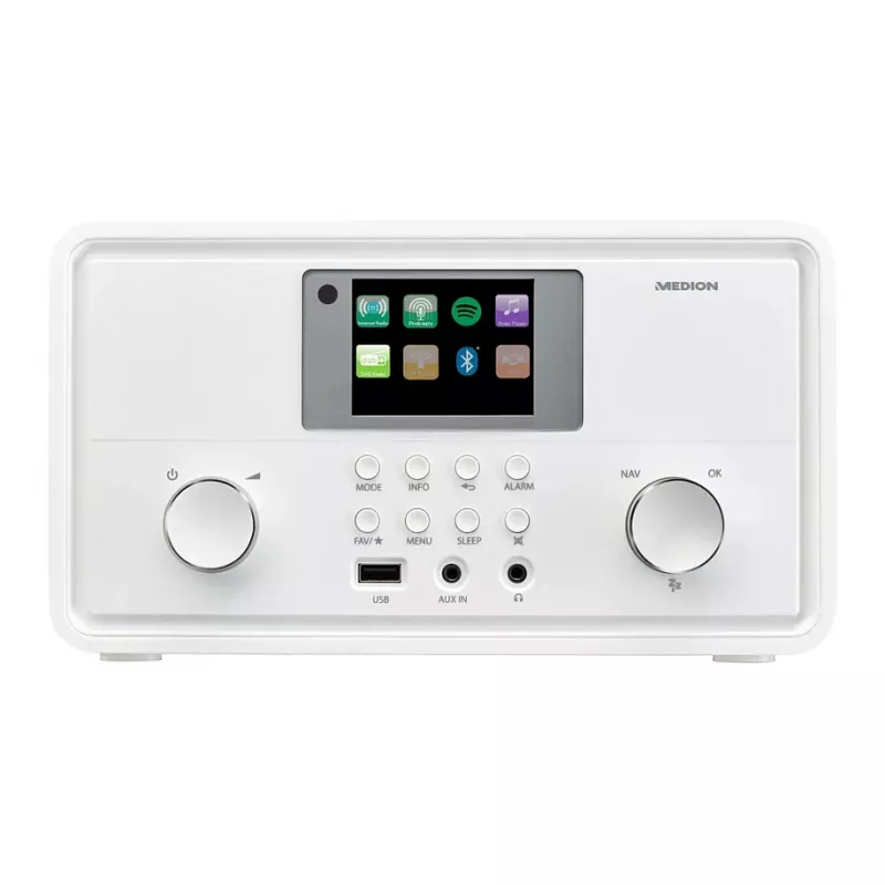 MEDION MD 88069 Internet Radio with DAB+, FM, Bluetooth and Wi-Fi, White