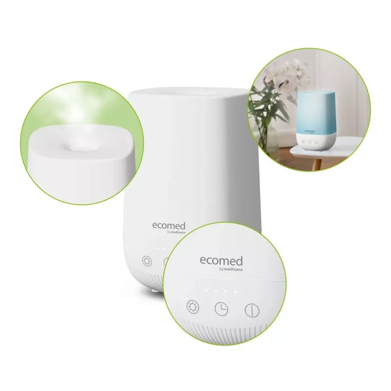 Medisana AD-50E Ultrasonic Aroma Diffuser, 100 ml Tank, White