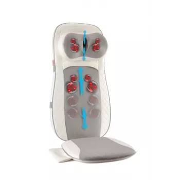Medivon Luna Sitting Massage Mat with Heat, 8 Motors, 4 Zones, 5 Programs, 3 Intensities, Timer, Foldable, Beige