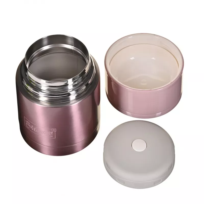 MEO MAESTRO MR-1636-60 600 ml Double-Wall Vacuum Insulated Stainless Steel Food Thermos with 2 Containers and Folding Spoon