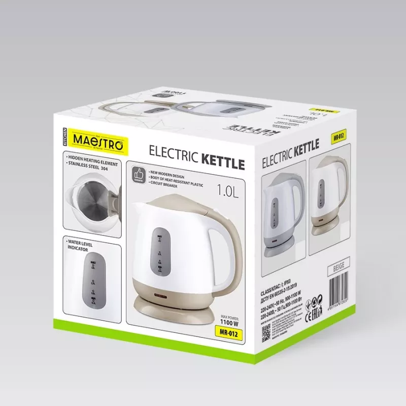 MEO MR-012-GREY MAESTRO Electric Kettle 1L 1100W Grey