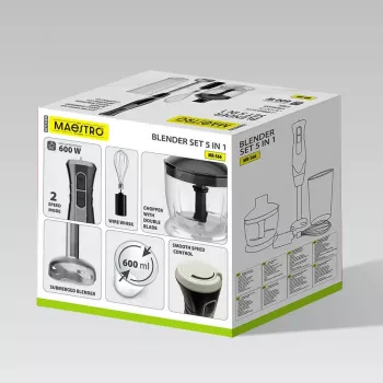 MEO MR-566 MAESTRO 500W Hand Blender Set with Chopper, Whisk & Measuring Cup