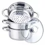 MEO Stainless Steel Steamer Pot 2L, 18 cm Diameter, Tempered Glass Lid, Induction Ready MR-2900-18