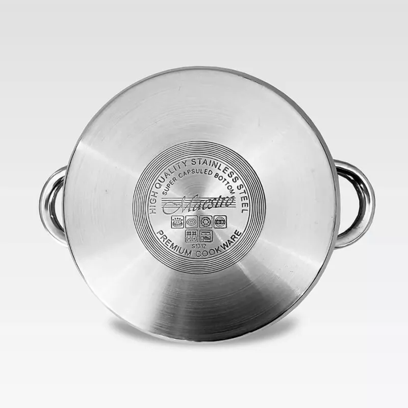 MEO Stainless Steel Steamer Pot Set 4L, 22 cm, 3-Tier, Induction Compatible, Silver MR-2900-22