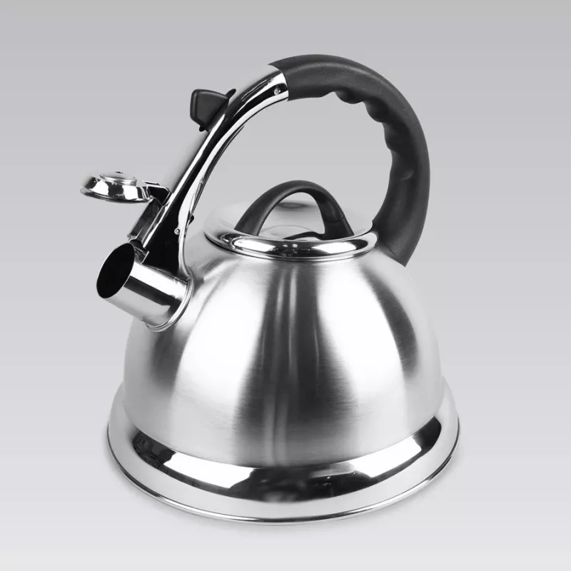 MEO Stovetop Kettle 2.8L MR-1328 MAESTRO Stainless Steel Whistling Tea Kettle with Heat-Resistant Bakelite Handle, Induction & All Hob Compatible, Silver