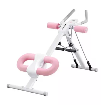 MERACH MR-2314 Abdominal Exercise Machine - Adjustable Spring Resistance, Foldable, LCD Monitor, Black/Red