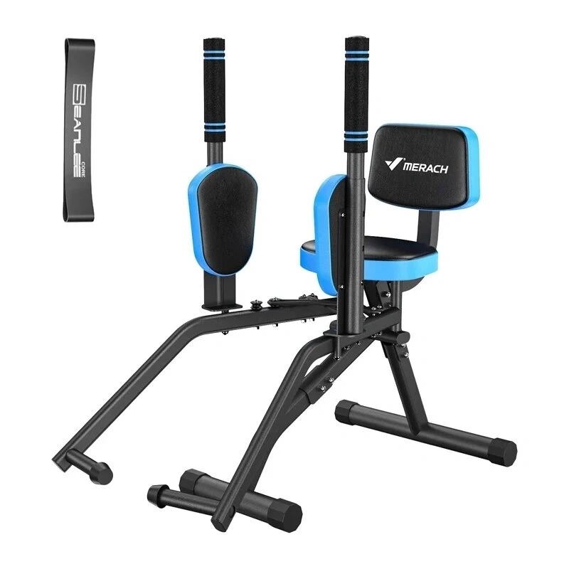 MERACH MR-2519BL1 Hip Abduction Machine with Hydraulic Resistance, Foldable Design, 12 Levels, Black