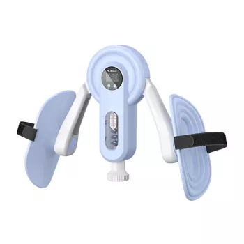 MERACH MR-2522 Leg Trainer (White and Blue) - Adjustable Spring Resistance Thigh Exerciser with LCD Counter