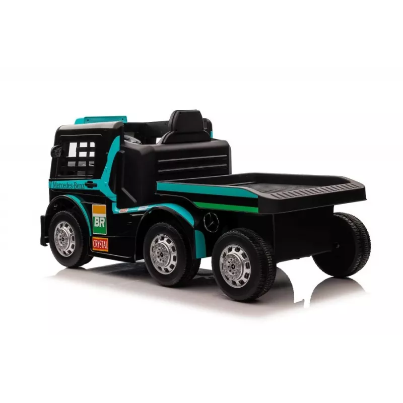 Mercedes XMX622B Kids' Electric Ride-On Truck with Trailer, LCD, Blue