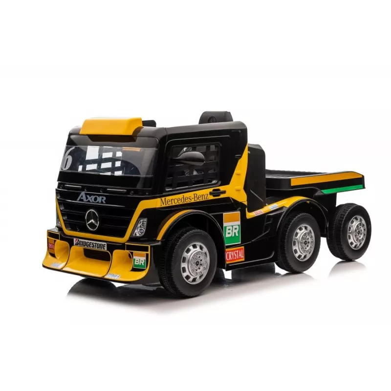 Mercedes Truck + Trailer XMX622B Yellow LCD Battery-Powered Toy Car