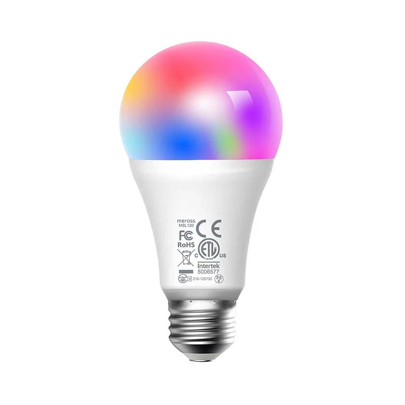 Meross MSL120 WiFi Smart LED Light Bulb (HomeKit) - Full Color RGB & Tunable White, A19 E26, 810 Lumens, 9W, Works with Apple HomeKit, Alexa, Google Assistant